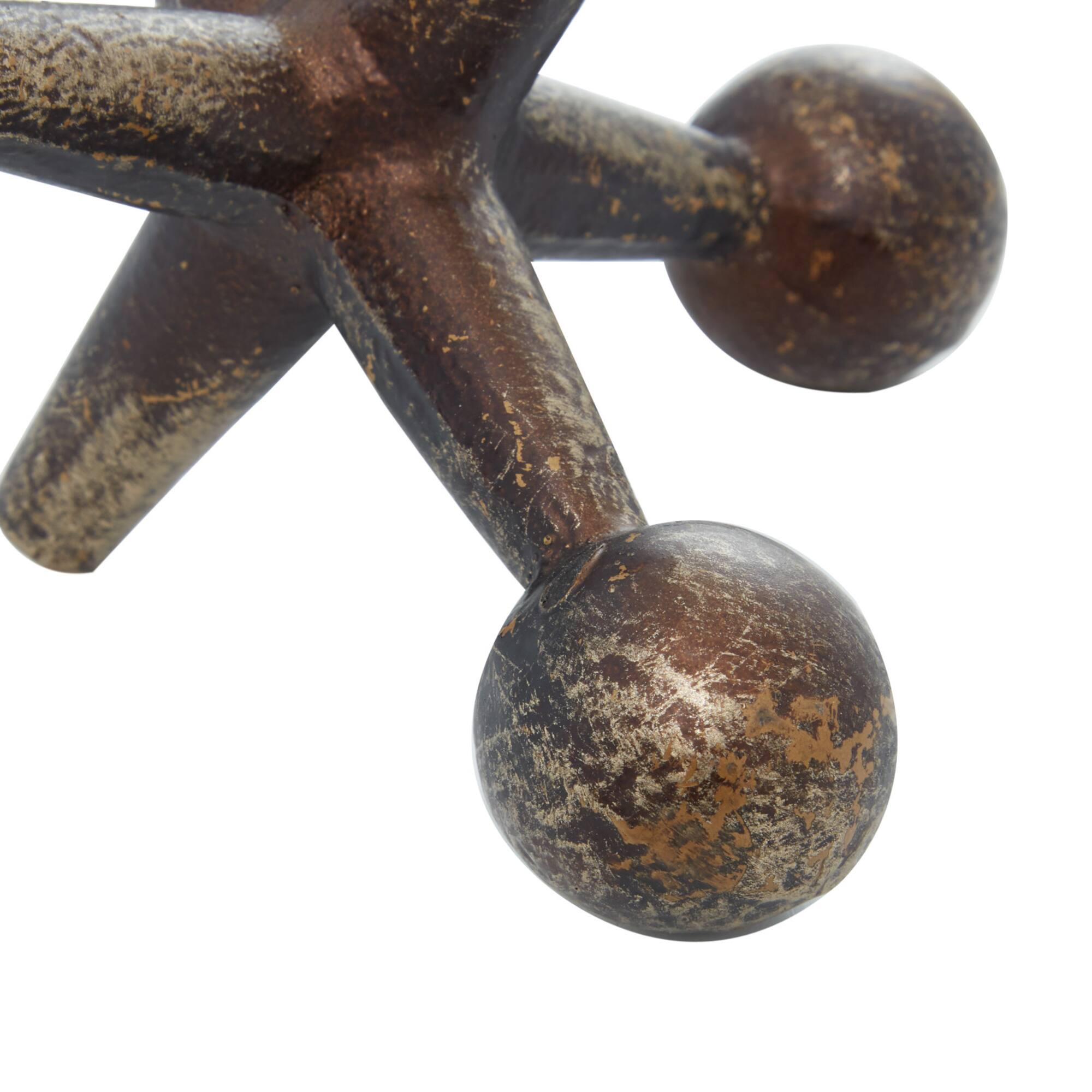 Gold Metal Modern Geometric Sculpture Set